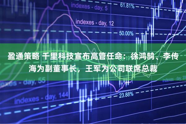 盈通策略 千里科技宣布高管任命：徐鸿鹄、李传海为副董事长，王军为公司联席总裁