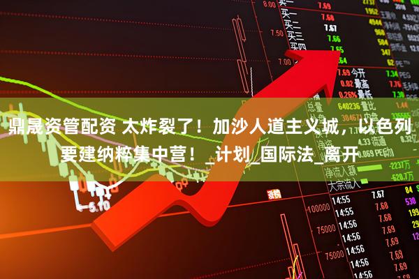 鼎晟资管配资 太炸裂了！加沙人道主义城，以色列要建纳粹集中营！_计划_国际法_离开