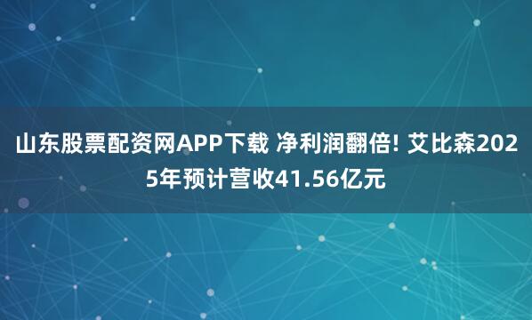 山东股票配资网APP下载 净利润翻倍! 艾比森2025年预计营收41.56亿元